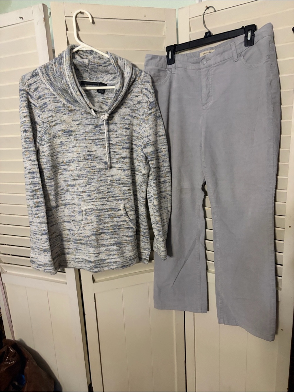 2 piece outfit including StJohn’s Bay Boot Cut Cords and Preswick&Moore Sweater